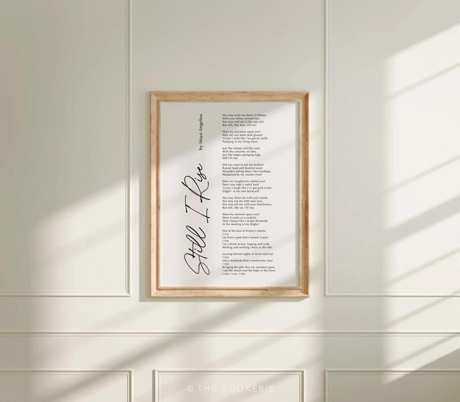 Still I Rise Poem Print, Maya Angelou Wall Art, Motivational Printable ...