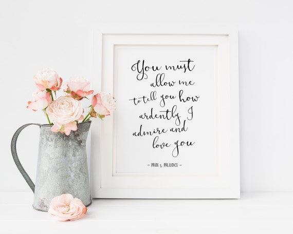 Stolz Und Vorurteil Zitate Jane Austen Druckbare Zitat Set Etsy