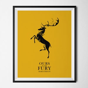 Game of Thrones Haus Baratheon | Uns gehört der Furry | Haus Sigil | Wand Kunst Dekor Poster Geschenk | SOFORTIGER DOWNLOAD 8 x 10 Druckbare digitale Kunst