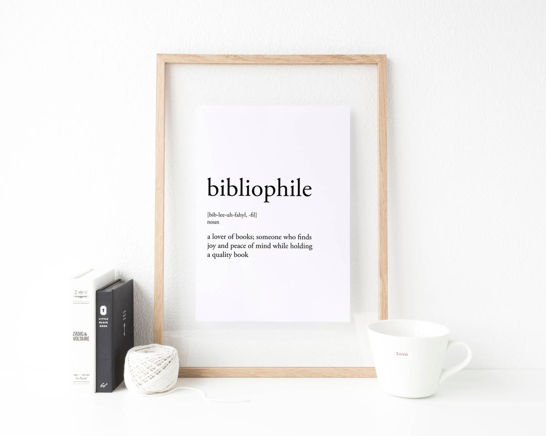 Bibliophile Words Definition Quote Reading Poster Book - Etsy