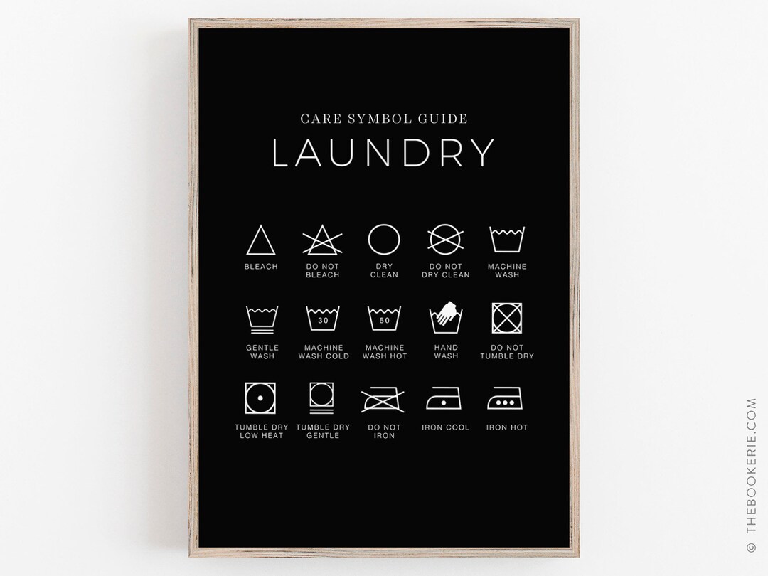 Laundry Guide Print, Laundry Symbol Printable, Laundry Symbol Sign ...