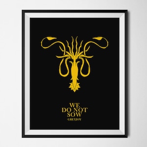 Game of Thrones Casa Greyjoy / We Do Not Sew / Sigillo della casa / Decorazione della parete Art Poster Stampa Regalo / DOWNLOAD IMMEDIATO 8x10 Arte digitale stampabile