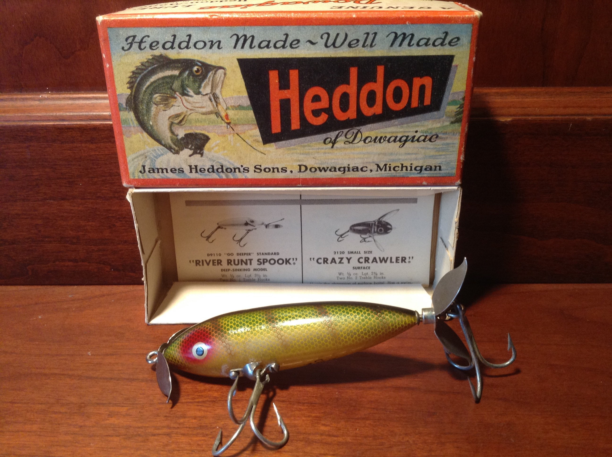 Heddon Wounded Spook New in Box With Original Paperwork - Etsy Heddon Wounded Spook New in Box With Original Paperwork - Etsy