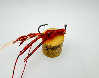 Señuelo de pesca con mosca para lubina, tipo cangrejo de río/cangrejo de agua dulce.