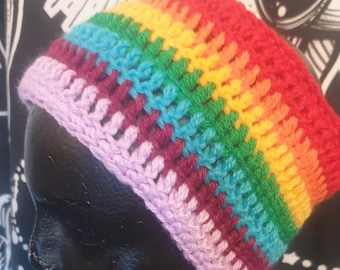 Chunky crochet rainbow hairband....hippie festival rave