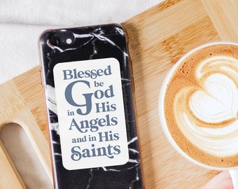 Blessed Be God in His Angels and in His Saints Sticker Divine Praises Catholic Decal Laptop Decal Water Bottle Decal Blessed Be God Sticker