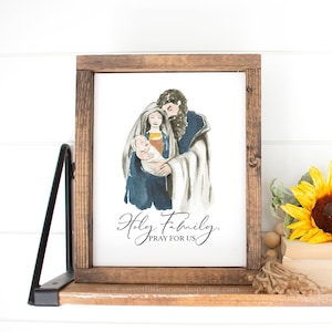 Holy Family Pray for Us Printable Wall Art Holy Family Printable Catholic Print Jesus Mary Joseph Printable Nativity Printable Holy Family