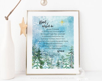 Novena de Navidad de San Andrés, arte de pared imprimible para pantalla de bloqueo, decoración navideña, impresión de la novena de Navidad católica, fondo de pantalla con la oración de Navidad católica