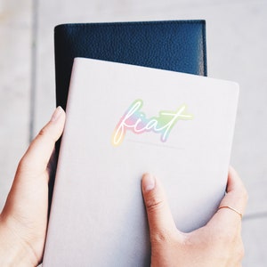 Fiat Holographic Vinyl Sticker Catholic Decal Laptop Decal Sticker Water Bottle Decal Catholic Fiat Sticker Decal Done Me According Thy Word
