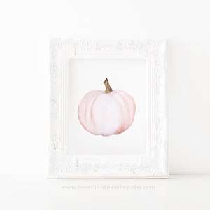 Blush Pink Pumpkin Printable Wall Art Watercolor Pink Pumpkin Print Pumpkin Decor Thanksgiving Printable Blush Pink Fall Decor Fall Print