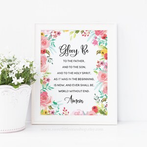 Glory Be Prayer Printable Wall Art Glory Be Print Catholic Doxology ...