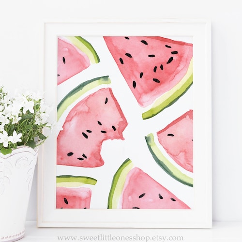 Fruit Wall Art Print Fruit Kitchen Decor Fruit Botanical Etsy