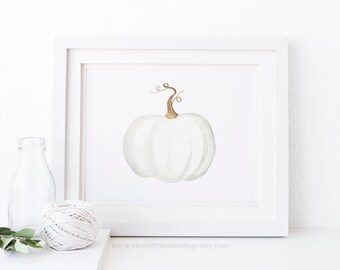 Calabaza blanca imprimible arte de la pared impresión de calabaza blanca decoración de calabaza blanca decoración de la granja de otoño decoración de la granja de otoño imprimible impresión de calabaza de la granja de otoño