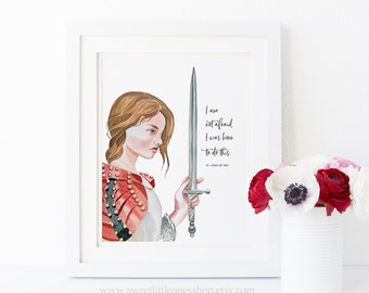 St Joan of Arc I Am Not Afraid I Was Born to Do This Printable Wall Art Saint Catholic Print St Joan of Arc Quote Print Catholic Home Decor