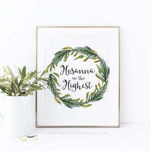 Hosanna in the Highest Printable Wall Art Palm Sunday Print Matthew 21:9 Printable Palm Wreath Print Hosanna in the Highest Catholic Lent