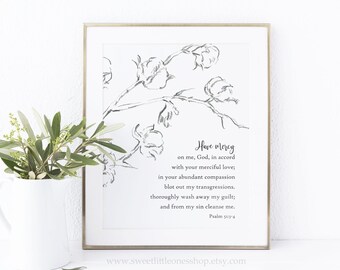 Psalm 51 Printable Wall Art A Clean Heart Create for Me God Printable ...