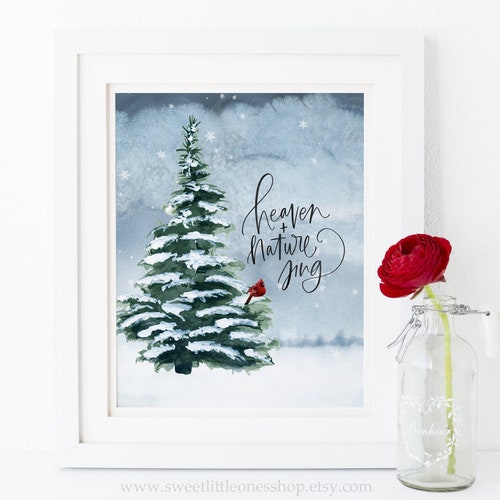 Heaven and Nature Sing Printable Wall Art Christmas Carol - Etsy