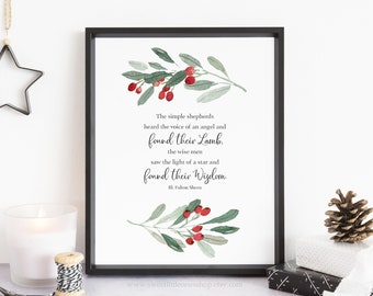 Ven Fulton Sheen Christmas Quote Printable Wall Art Christmas Print Catholic Christmas Print Christmas Decor Fulton Sheen Quote Christmas