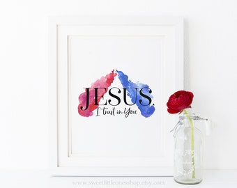 8x10, 5x7 Divine Mercy Jesus I Trust In You Print Divine Mercy Print Jesus I Trust In You Print Catholic Home Decor Catholic Divine Mercy