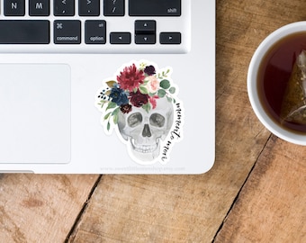 Memento Mori Sticker Catholic Decal Laptop Decal Remember Your Death Sticker Water Bottle Decal Memento Mori Skull Day of the Dead Sticker