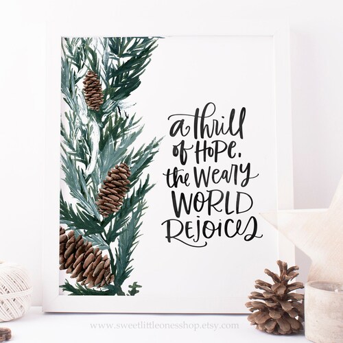A Thrill of Hope Christmas Printable Wall Art Christmas Wall Etsy