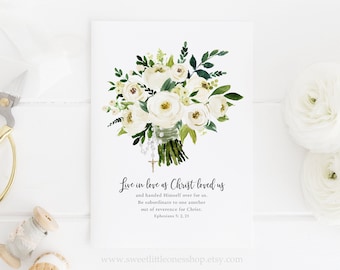 A6 Wedding Card Ephesians 5 Live In Love Card Set Catholic Wedding Rosary Bouquet Catholic Wedding Card Wedding Cards Religious Wedding Card