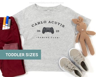 SAINT CLUB St Carlo Acutis Gaming Club Catholic Toddler Tee Catholic Toddler Tshirt St Carlo Acutis Video Gamer Tee Catholic Boys Girls Tee