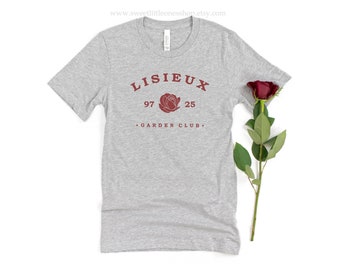 SAINT CLUB St Thérèse of Lisieux Garden Club Catholic Apparel Catholic Womens Tee Catholic Confirmation Gift St Therese Lisieux Tshirt Tee