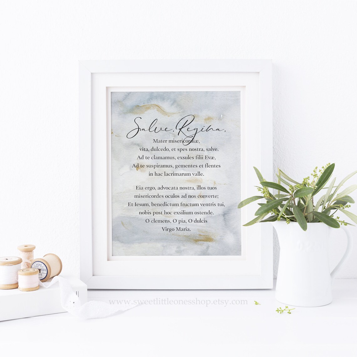 Salve Regina Printable Wall Art Catholic Prayer Print Hail | Etsy