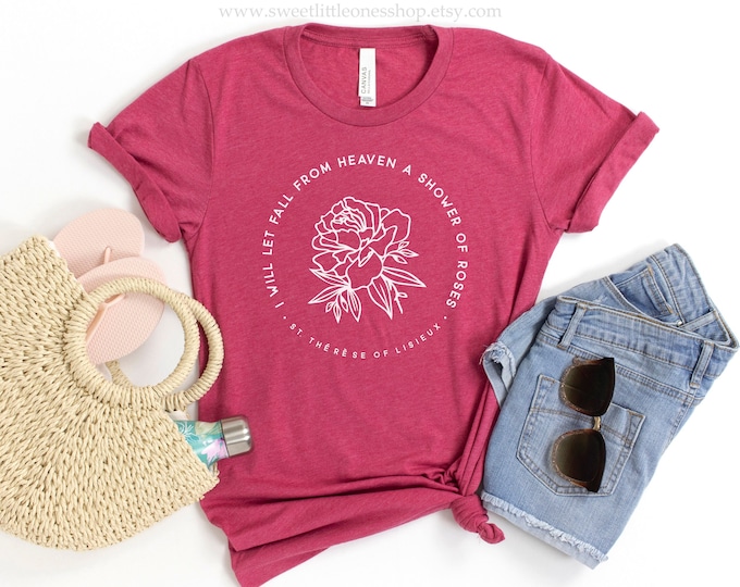 Shower of Roses St Therese of Lisieux Catholic Tshirt St Etsy