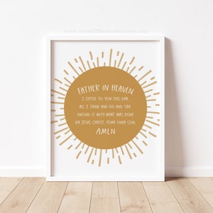 8x10, 5x7 Morning Offering Prayer Print Catholic Kid Prayer Print Kids Morning Offering Print Morning Offering for Kids Print Morning Prayer