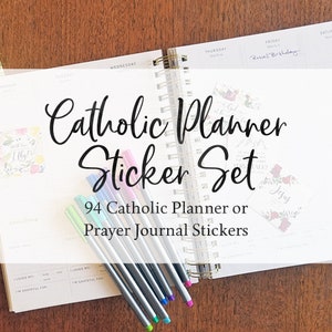 94 Catholic Planner Stickers Set Catholic Prayer Journal Sticker Set Liturgical Sticker Set Catholic Sticker Set Catholic Planner Stickers