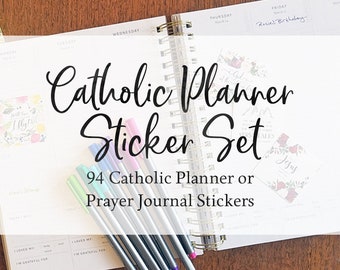 94 Catholic Planner Stickers Set Catholic Prayer Journal Sticker Set Liturgical Sticker Set Catholic Sticker Set Catholic Planner Stickers