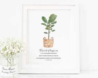 Secret of Happiness Live Moment By Moment St Gianna Quote Printable Wall Art Catholic Home Decor Catholic St Gianna Molla Print Fiddle Leaf