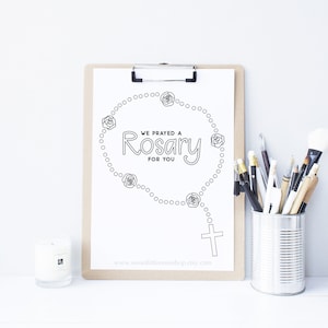 Praying for You Coloring Pages Catholic Praying for You Coloring Page Catholic Card Rosary Coloring Page Rosary Card Novena Card Printables image 2