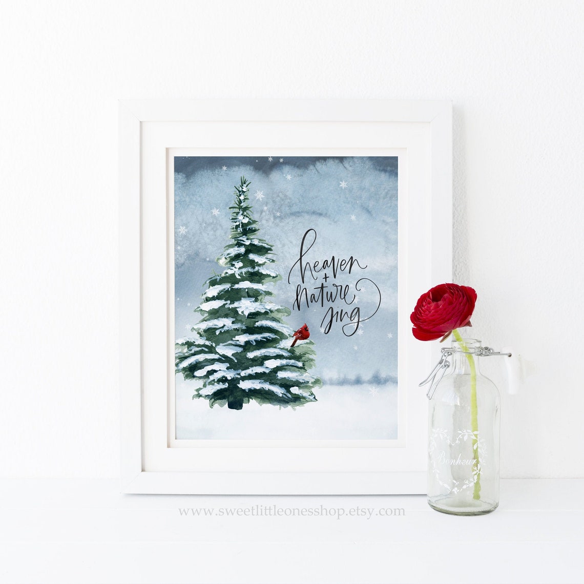 Heaven and Nature Sing Printable Wall Art Christmas Carol - Etsy