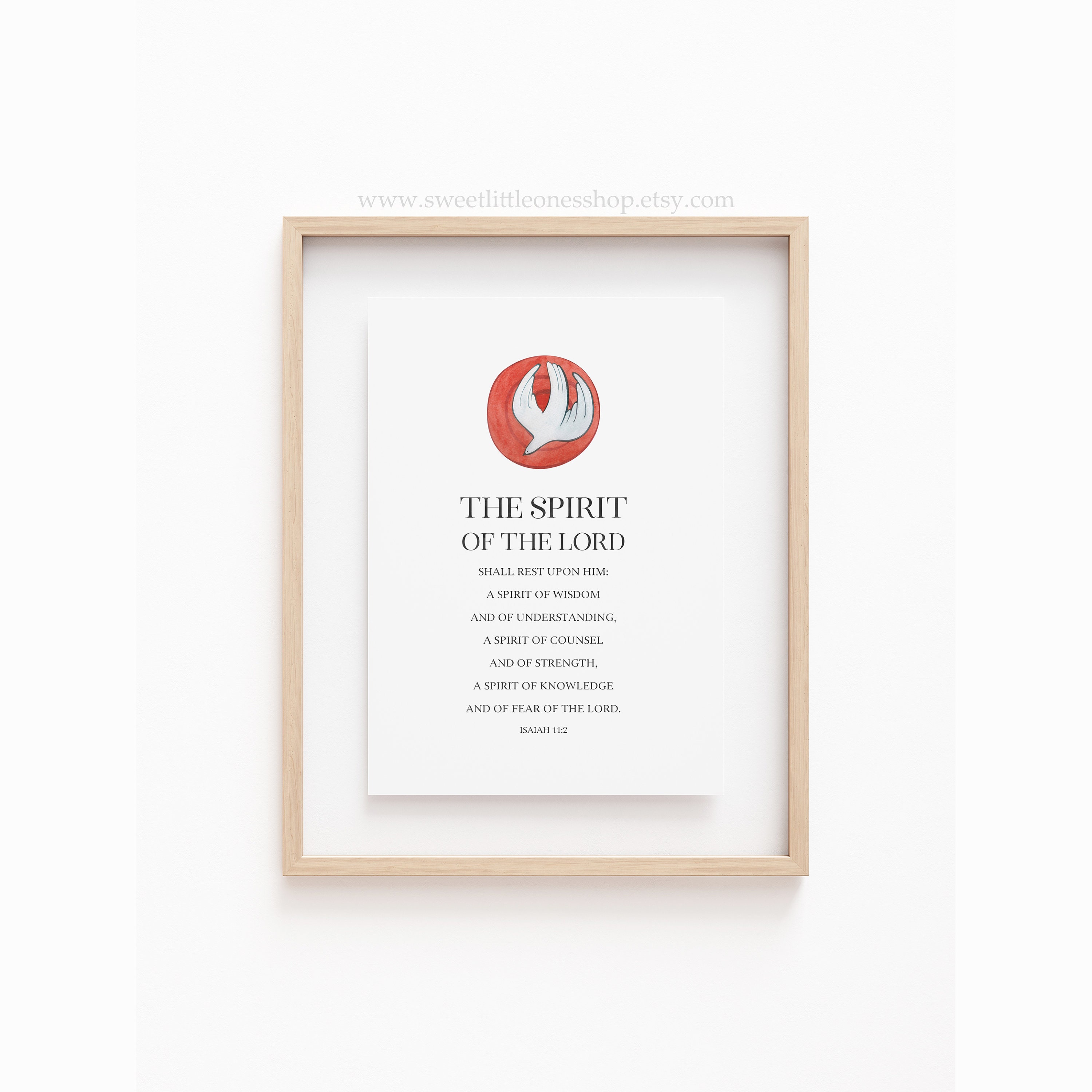 8x10 5x7 Gifts of the Holy Spirit Isaiah 11:2 Print Bible Verse Print ...