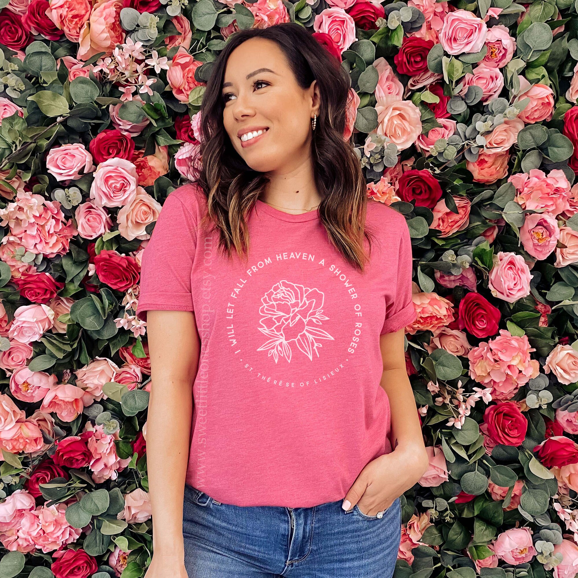 Shower of Roses St Therese of Lisieux Catholic Tshirt St Etsy