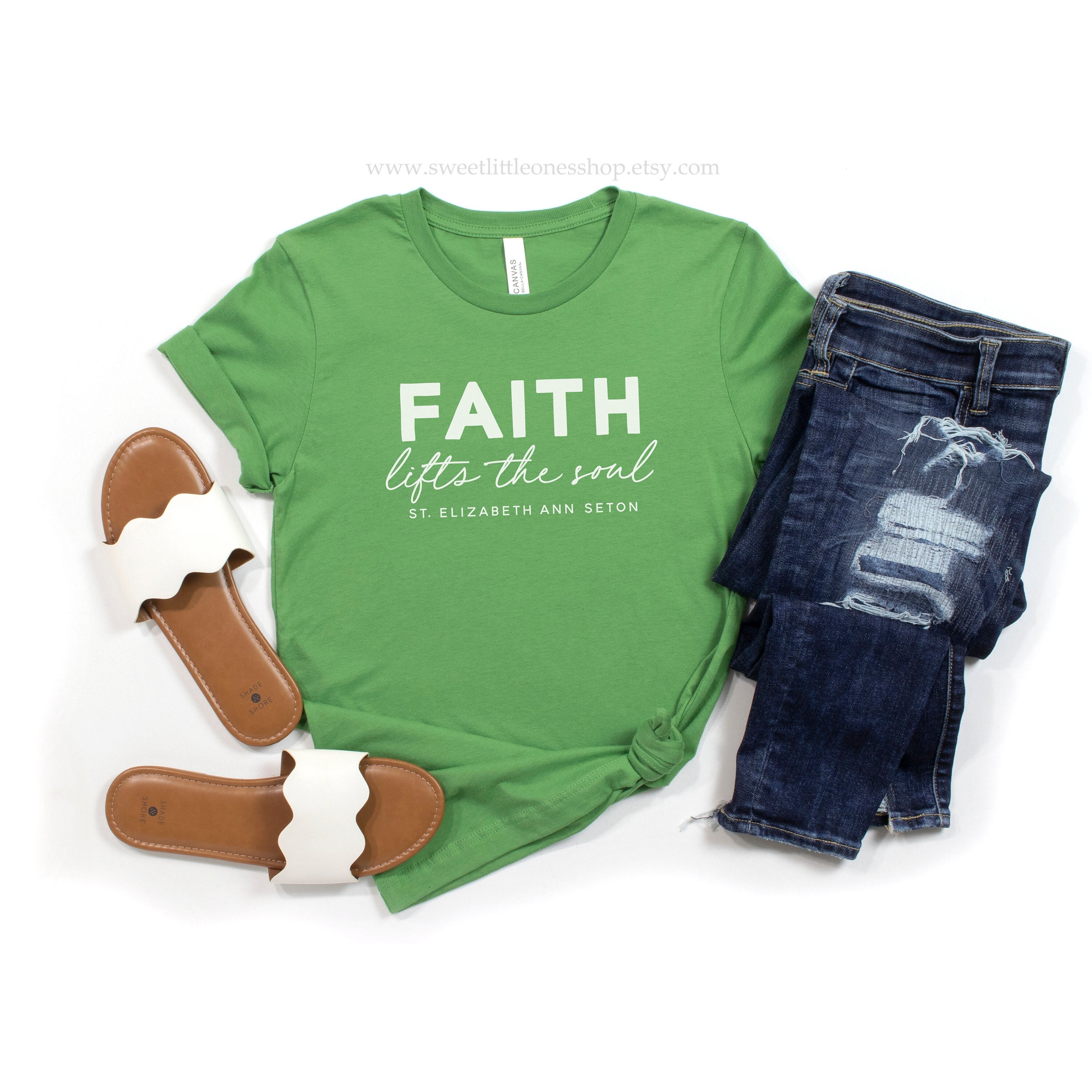 St Elizabeth Ann Seton Catholic Tshirt Faith Lifts the Soul St Etsy