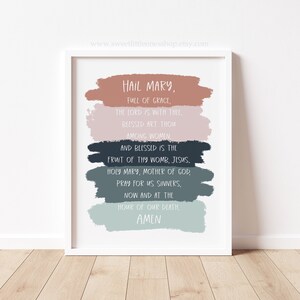 8x10, 5x7 SIERRA SUNRISE Hail Mary Prayer Print Hail Mary Full of Grace Prayer Print Hail Mary Prayer Print Catholic Prayer Hail Mary Print
