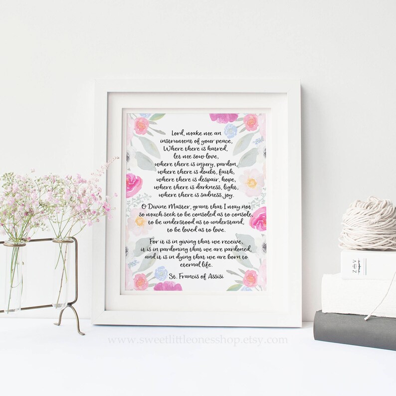 St Francis Relaxation Prayer Printable Wall Artwork St Francis Assisi Generate Me An Tool Your Rest Catholic Christian Drive Residence Decor Artwork photograph regarding St Francis Prayer Printable named St Francis Relaxation Prayer Printable Wall Artwork St Francis Assisi Deliver Me An Tool Your Relaxation Catholic Christian Determination Property Decor Artwork