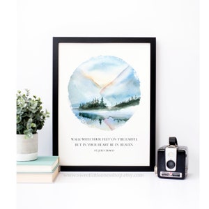PRINTED 8x10, 5x7 St John Bosco Quote Print Walk Feet on Earth But Heart in Heaven Catholic Print John Bosco Quote Print Catholic Home Decor