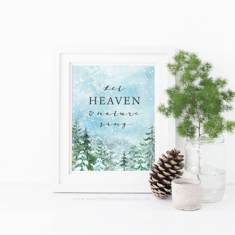 Let Heaven and Nature Sing Printable Wall Art Christmas Carol | Etsy