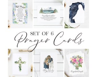 A2 Set of 6 or 12 Catholic Prayer Cards Floral Praying for You Cards Spiritual Prayer Bouquet Card Praying for You Card Catholic Prayer Card