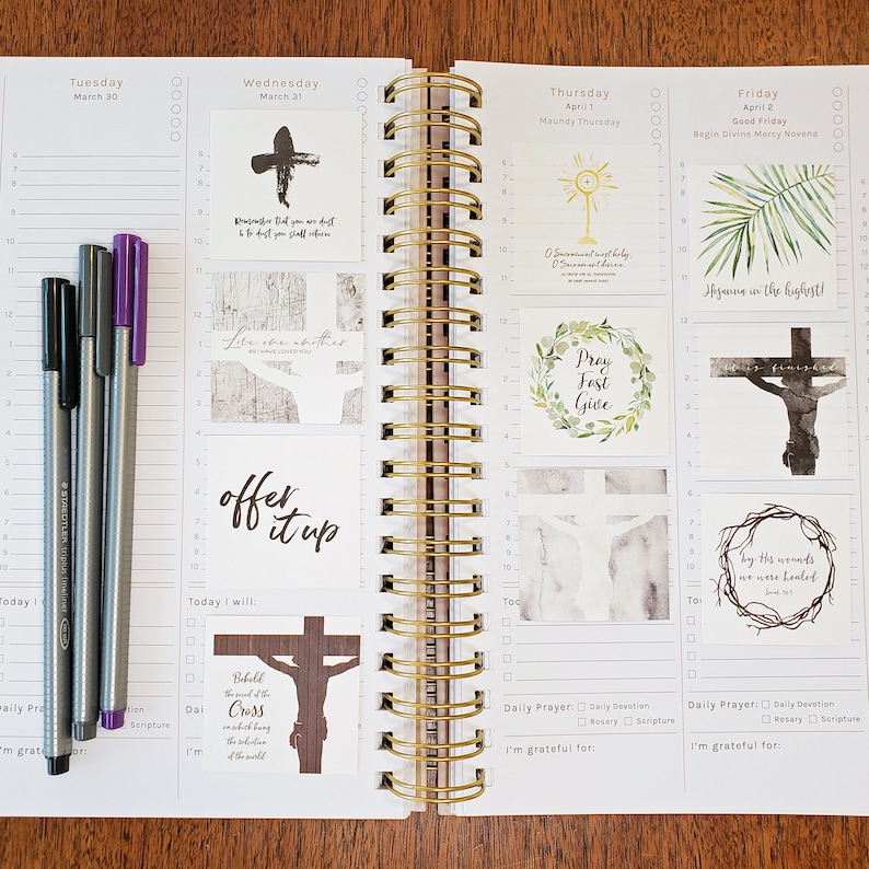 70 Catholic Planner Stickers Set Catholic Prayer Journal Etsy