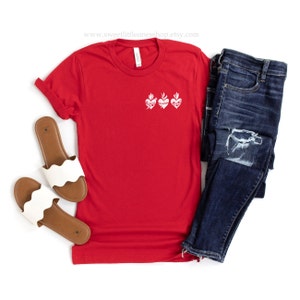 Holy Family Hearts T-Shirt Most Sacred Heart Jesus Shirt Immaculate Heart Mary Tee Chaste Heart St Joseph Catholic T-Shirt Catholic Tee Gift