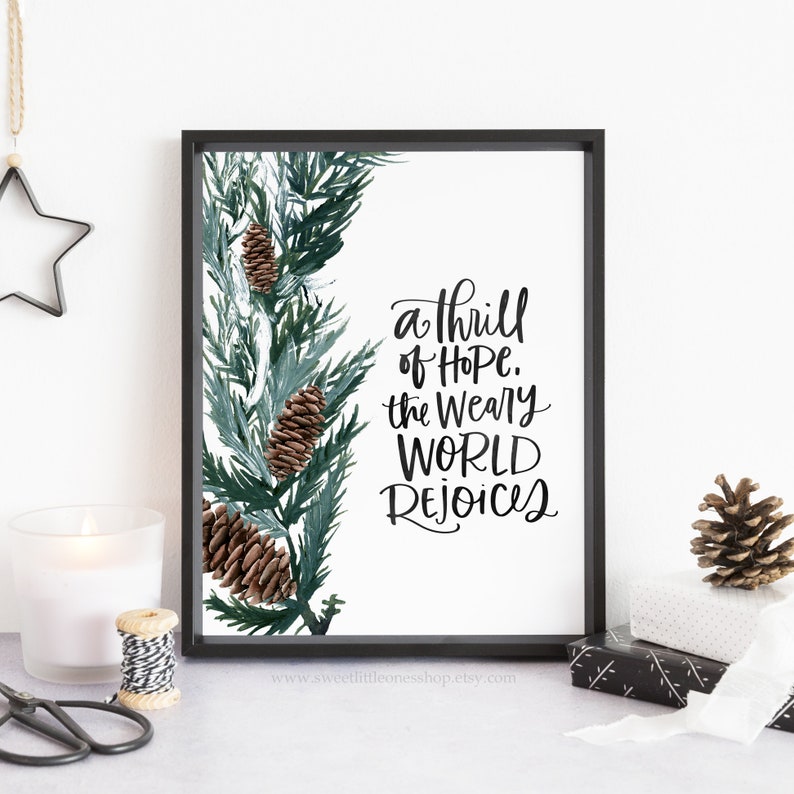 Thrill of Hope the Weary World Rejoices Printable Wall Art Etsy