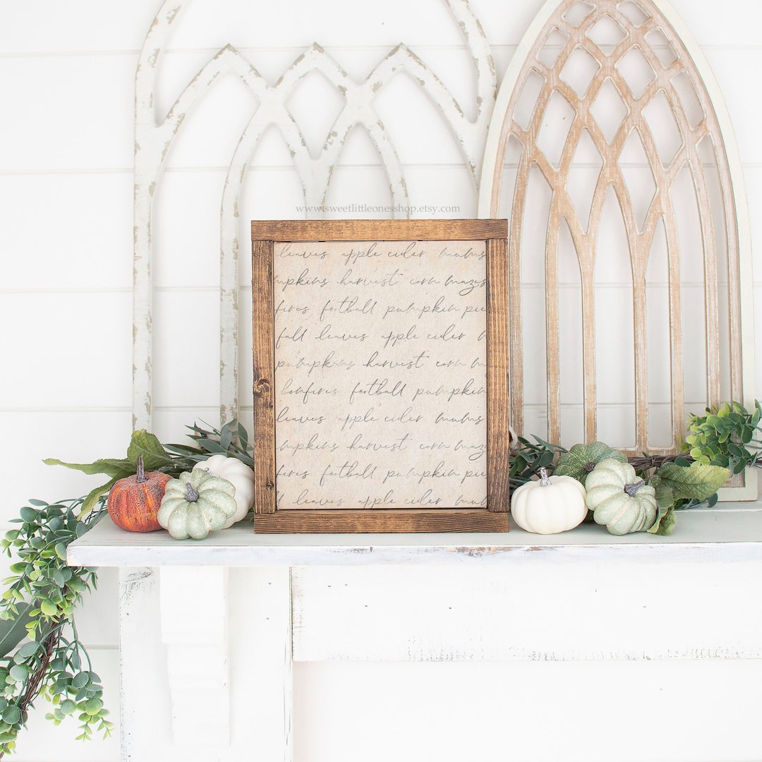 Vintage Fall Script Printable Farmhouse Fall Decor Fall Book Page ...