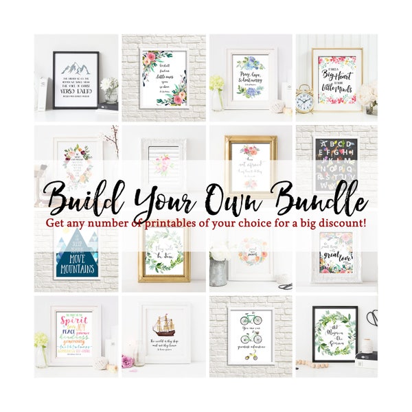 Build Your Own Bundle Printable Wall Art Set Choose Your Printable Watercolor Print Catholic Home Decor Print Set Nursery Decor Print Bundle