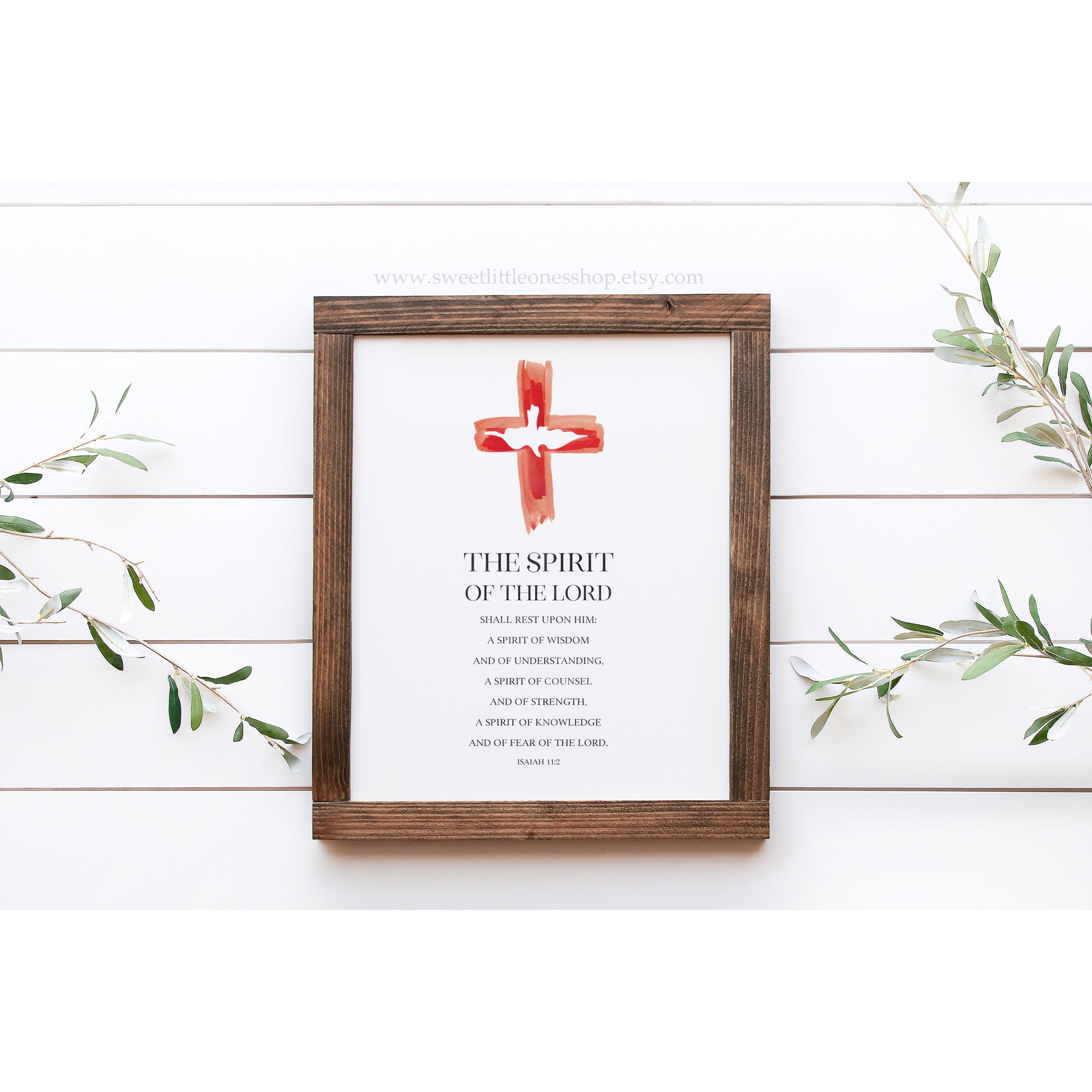 8x10 5x7 Gifts of the Holy Spirit Isaiah 11:2 Print Bible Verse Print ...